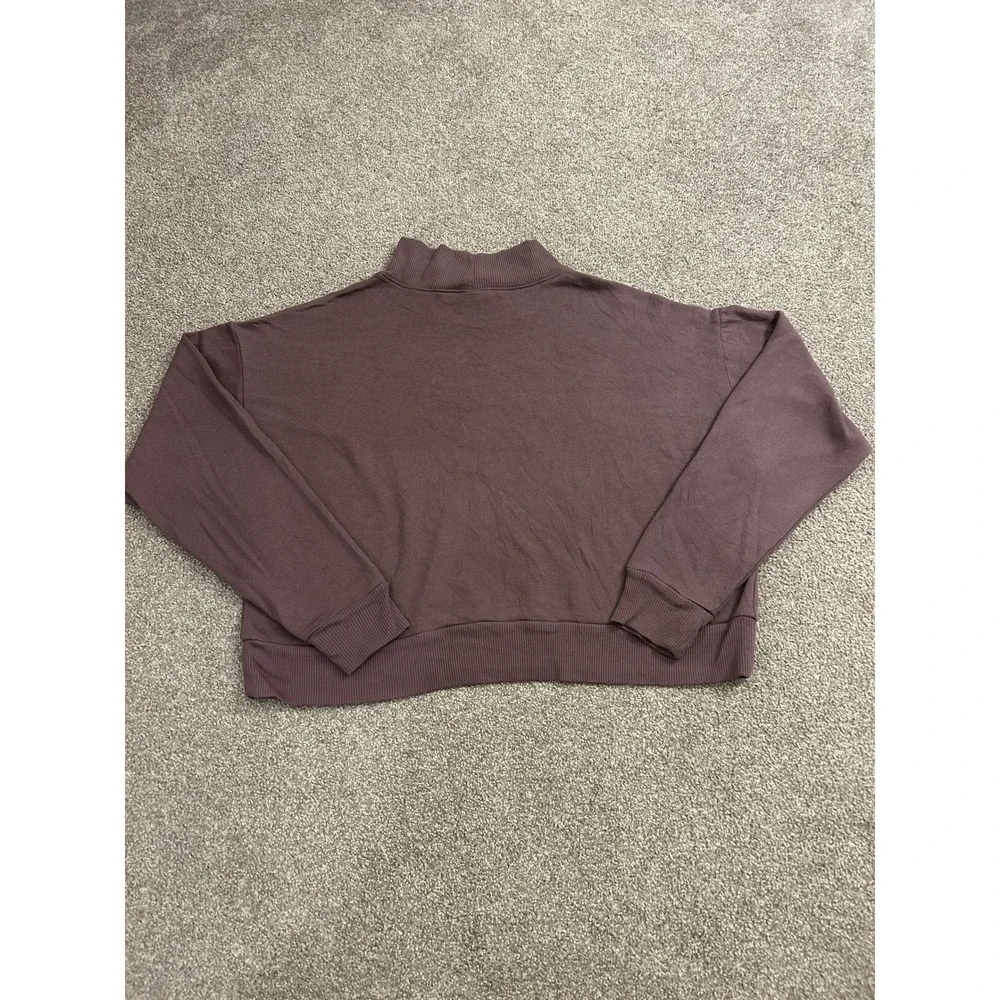 Wild Fable Mock Neck Sweatshirt Womens XL Mauve Excellent Cropped Fleece Top - Picture 12 of 12